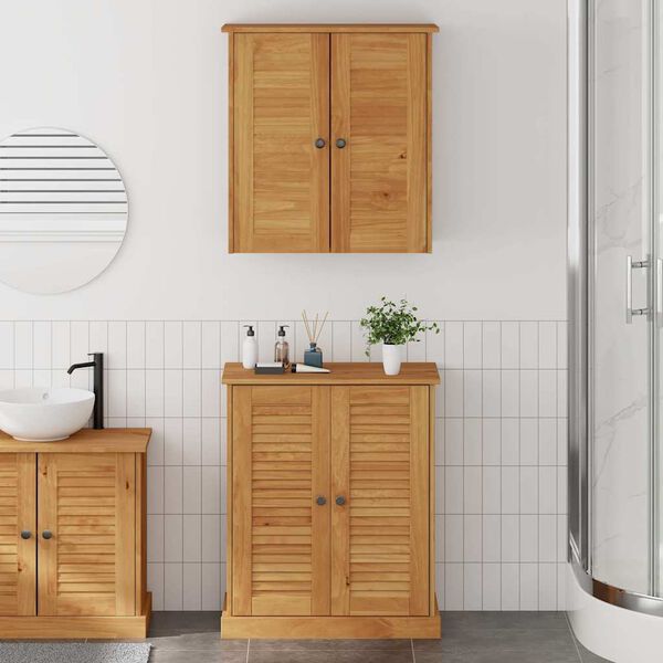 vidaXL Badezimmermöbel Set mit Tür VIGO 2 pcs Braun 67,5 x 34 x 80 cm