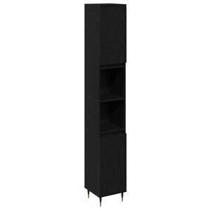 vidaXL Badezimmerschrank Schwarz Eichen-Optik 30 x 30 x 190 cm