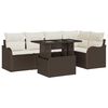 vidaXL Gartensofa-set mit Kissen mit Kissen 6 pcs Braun Poly Rattan