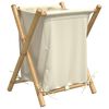 vidaXL W&auml;schekorb Cremewei&szlig; 45x55x63,5 cm Bambus