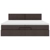 vidaXL Ottoman-Bett mit Matratzen & LEDs Dunkelbraun 200x200 cm Stoff