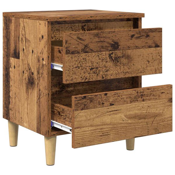 vidaXL Bettschrank Altholz 40 x 35 x 50 cm Holzwerkstoff