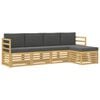 vidaXL Outdoor-Sofagarnitur 5 Stk. Wei&szlig; und Anthrazit Polyester