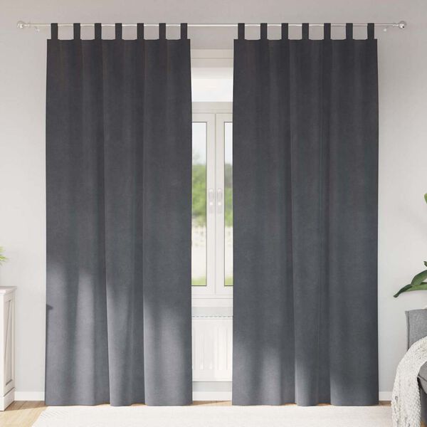 vidaXL Verdunkelungsvorh&auml;nge 2 pcs Hellgrau 140 x 245 cm Samt