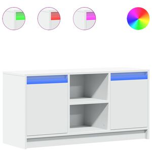 vidaXL TV-Schrank mit LED-Beleuchtung Wei&szlig; 100x34x50 cm Holzwerkstoff