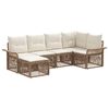 vidaXL Gartensofa-set 6 pcs Beige Poly-Rattan