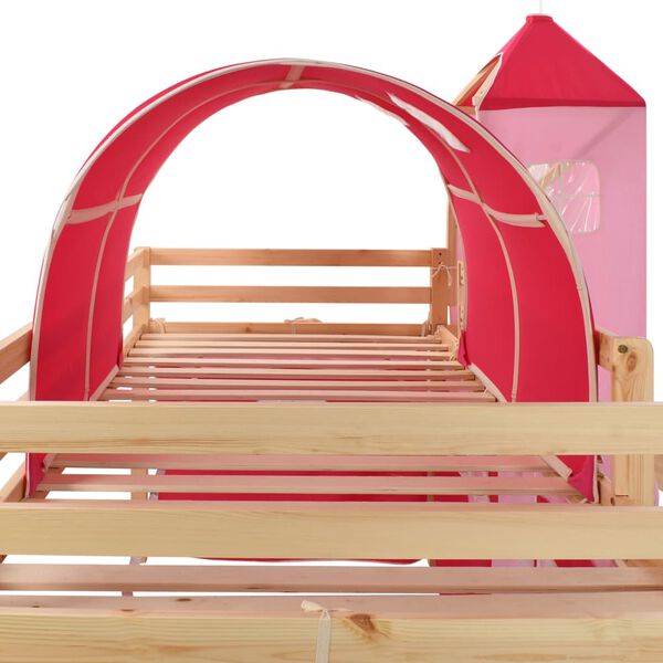 vidaXL Kinderhochbett-Rahmen mit Rutsche Leiter Kiefernholz 208x230cm