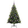 vidaXL K&uuml;nstlicher geflammter Weihnachtsbaum 150 LEDs Gr&uuml;n 150 cm