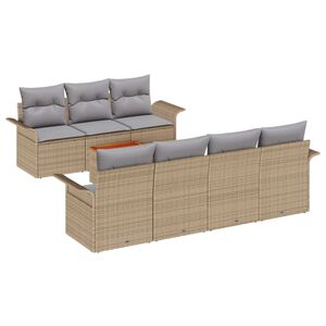vidaXL Gartensofa-set 8 pcs Beige und Hellgrau Poly-Rattan