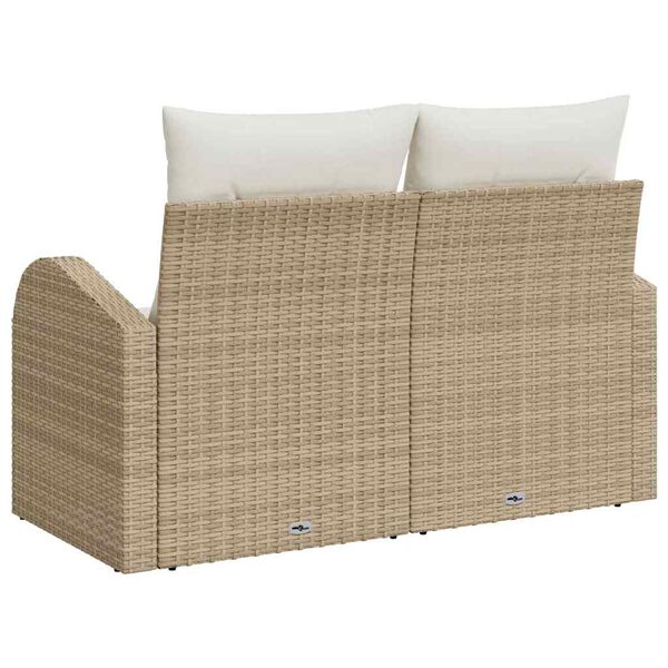 vidaXL Gartensofa Beige 124 x 62 x 69cm Poly-Rattan
