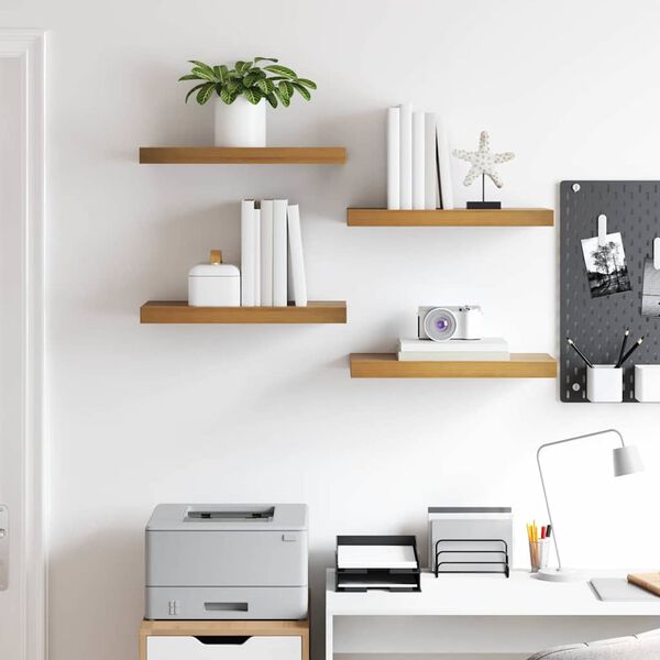 vidaXL Wandregal Wandmontiert 4 pcs Braun 50 x 23 x 4 cm Holzwerkstoff