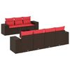 vidaXL 8-teiliges Gartensofa-Set mit Kissen, braun, Polyrattan