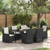 vidaXL Garten Essgruppe 7 pcs Schwarz Poly-Rattan