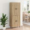 vidaXL Highboard 2 pcs Artisan-Eiche Engineered Wood und Glas