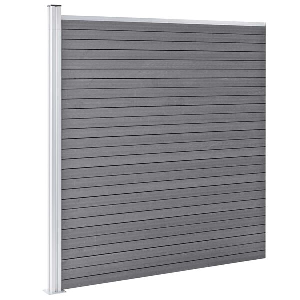 vidaXL WPC Zaun-Set 8 Quadrate + 1 Schräge 1484x186 cm Grau