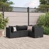 vidaXL 4-tlg. Garten-Lounge-Set mit Kissen Schwarz Poly Rattan