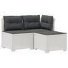 vidaXL 3-Sitzer Garten Sofa mit Kissen Rattan-Look PP Wei&szlig;