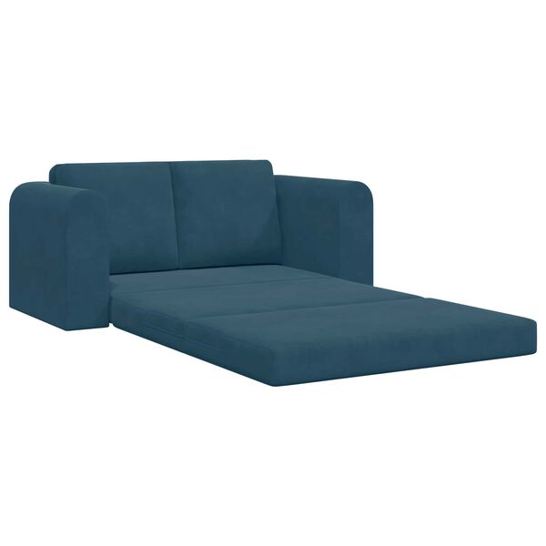 vidaXL Schlafsofa 60cm Blau Samt