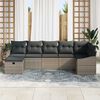 vidaXL Sofa Set mit Kissen mit Speicher 7 pcs Grau Poly-Rattan