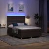 vidaXL LED Boxspringbett mit Matratze Dunkelbraun 140 x 190 cm Stoff