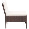 vidaXL 8-tlg. Garten-Lounge-Set mit Auflagen Poly Rattan Braun