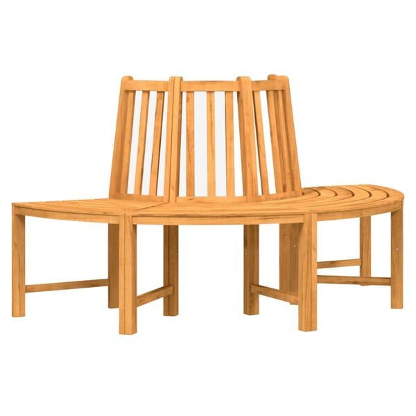 vidaXL Baumbank Halbrund &Oslash;160 cm Massivholz Teak