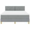 vidaXL LED Boxspringbett mit Matratze Hellgrau 140 x 190 cm Stoff