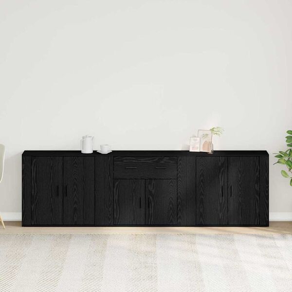 vidaXL Sideboard Schwarz Eichen-Optik 240 x 33 x 70 cm Holzwerkstoff