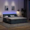 vidaXL Ottoman-Bett mit Matratzen & LEDs Dunkelgrau 180x200 cm Samt