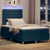 vidaXL Boxspringbett mit Matratze mit Kopfteil Blau 120 x 190 cm Stoff