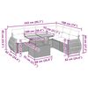 vidaXL 7-tlg. Garten-Sofagarnitur mit Kissen Beige Poly Rattan