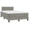 vidaXL Boxspringbett mit Matratze & LED Hellgrau 120x200 cm Samt