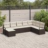 vidaXL Sofa Set mit Kissen 8 pcs Braun und Creme Poly-Rattan