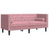 vidaXL 3-tlg. Chesterfield-Sofa-Set mit Nackenrollen Rosa Samt