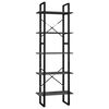 vidaXL B&uuml;cherregal 5 F&auml;cher Grau 60x30x175 cm Massivholz Kiefer