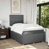 vidaXL Boxspringbett mit Matratze Dunkelgrau 120x200 cm Stoff