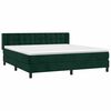 vidaXL Boxspringbett mit Matratze Dunkelgr&uuml;n 160x200 cm Samt