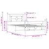 vidaXL Bettgestell mit Kopf- und Fußteil Metall Weiß 107x203 cm