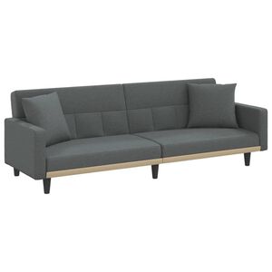 vidaXL Schlafsofa mit Kissen Dunkelgrau Stoff