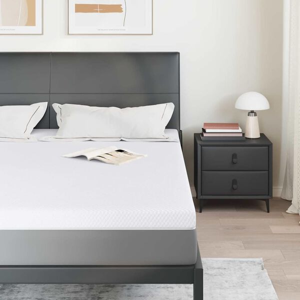 vidaXL Matratzenauflage Wei&szlig; 200 x 200 cm Jacquard Stoff