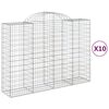 vidaXL Gabionen mit Hochbogen 10Stk. 200x50x140/160cm Verzinktes Eisen