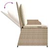 vidaXL Gartenbank Verstellbar mit Kissen Beige Poly Rattan