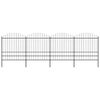 vidaXL Gartenzaun mit Speerspitze Stahl 671 x 200 cm Schwarz