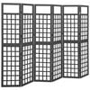 vidaXL Spalier/Paravent 6-teilig Massivholz Tanne Schwarz 242,5x180 cm