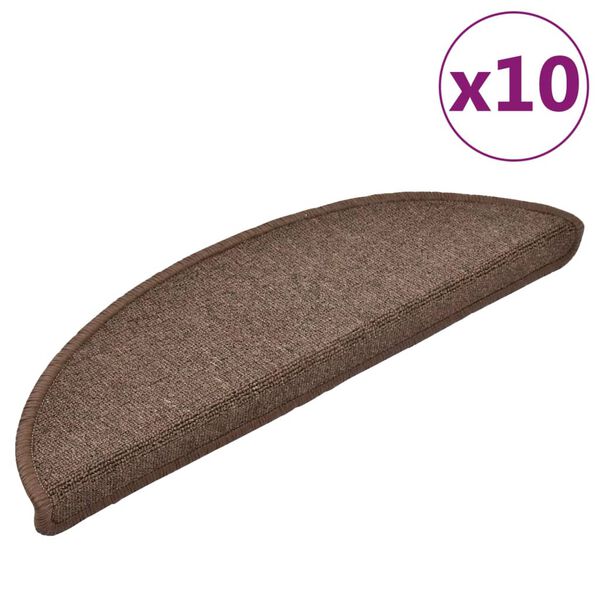 vidaXL Stufenmatten 10 Stk. 56x17x3 cm Kaffeebraun Halbrund
