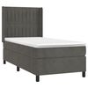 vidaXL Boxspringbett mit Matratze & LED Dunkelgrau 90x190 cm Samt