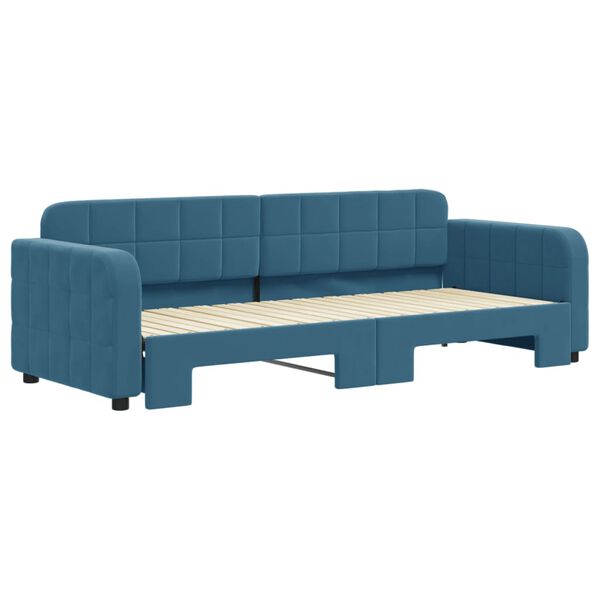 vidaXL Tagesbett Ausziehbar Blau 80x200 cm Samt