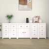 vidaXL Sideboard Wei&szlig; 230x35x80 cm Massivholz Kiefer