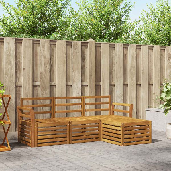 vidaXL Sofagarnituren 4 pcs Natur Massivholz Akazie