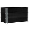 vidaXL Paletten-Aufsatzrahmen 3 Stk. Schwarz 100x50 Massivholz Kiefer